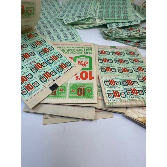 Vintage Lot of S&H Green Stamps 1000s With Books Filled and Blank - Picture 5 of 9